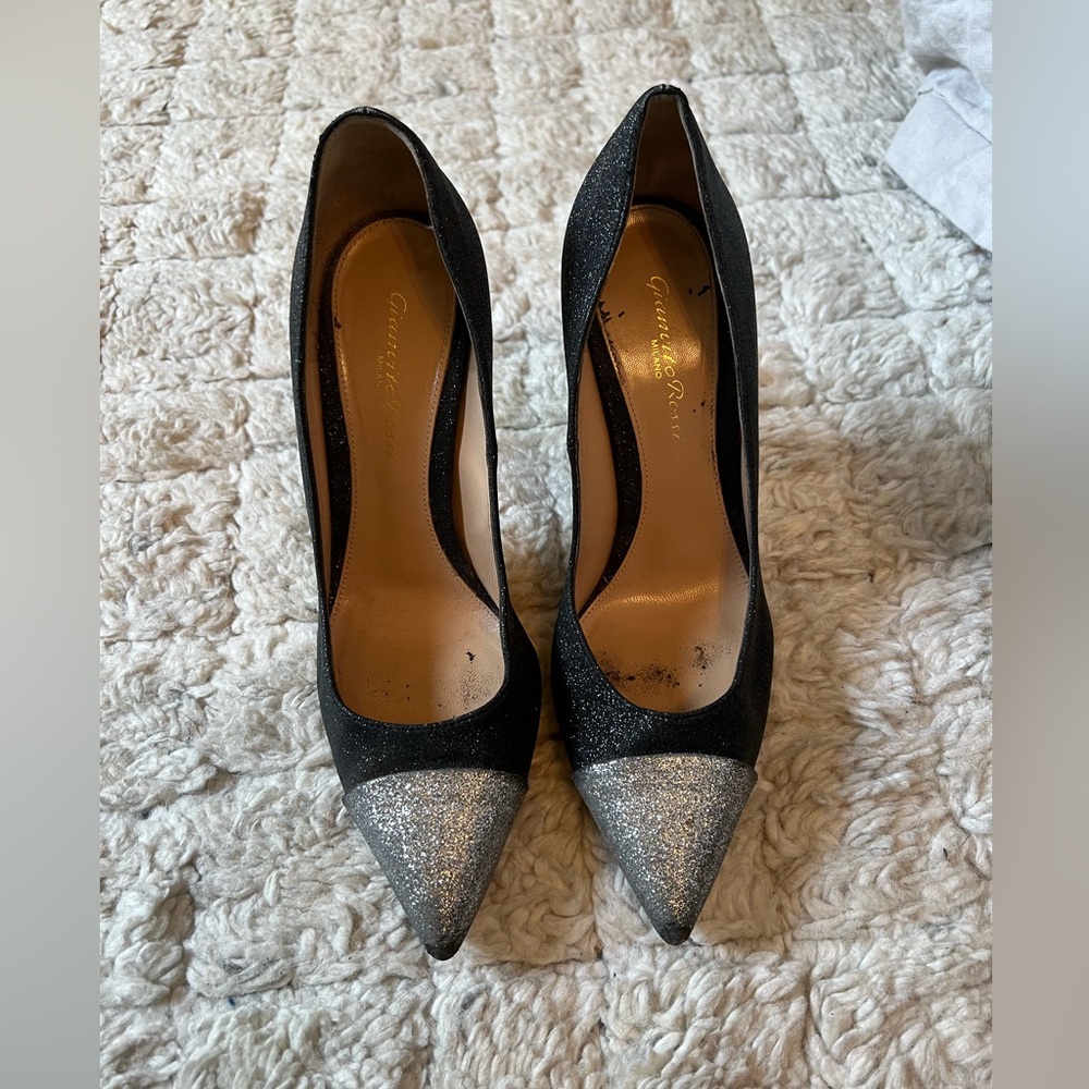 Gianvito Rossi glitter pump.  Size 37.5.  $75